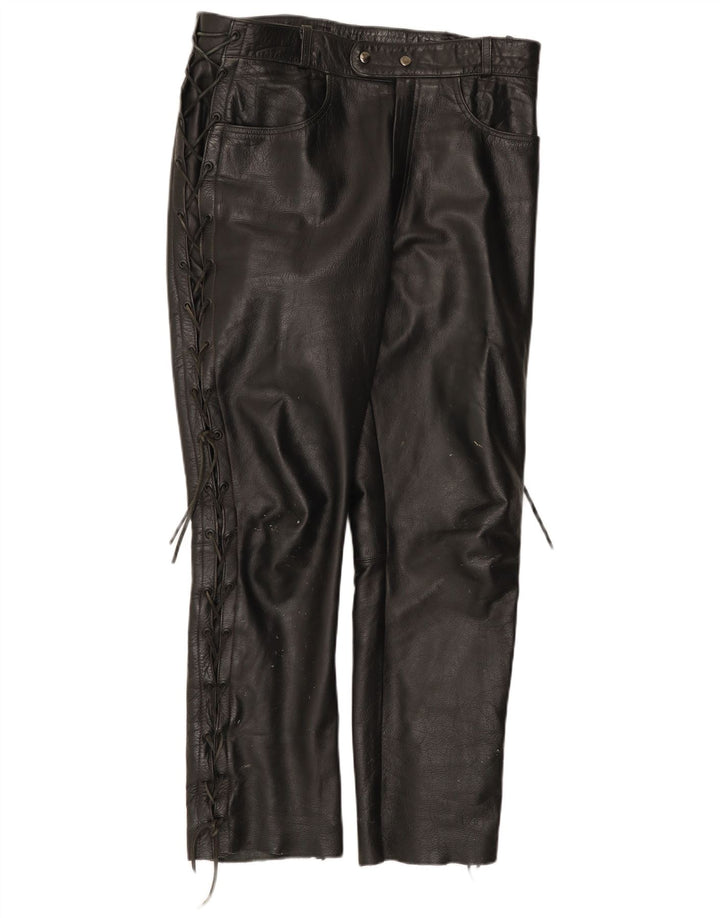 Pantalon en cuir homme vintage W36 L31 cuir noir