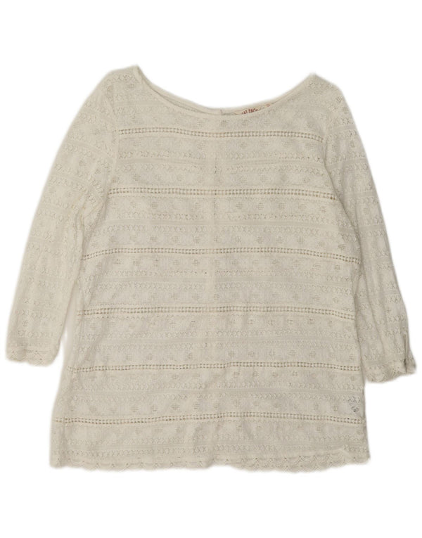 Fat Face Chemisier transparent pour femme en coton blanc moyen UK 12