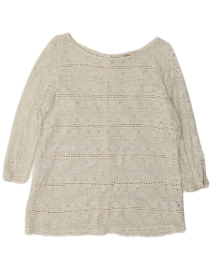 Fat Face Chemisier transparent pour femme en coton blanc moyen UK 12