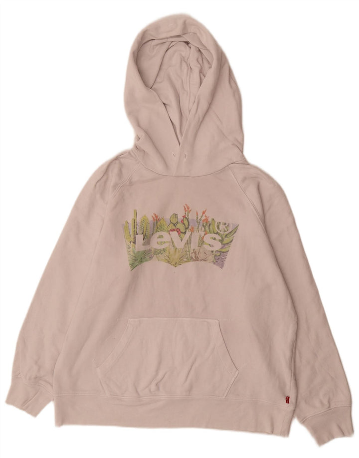 Levi's Pull à Capuche Graphique Homme Beige Moyen Coton