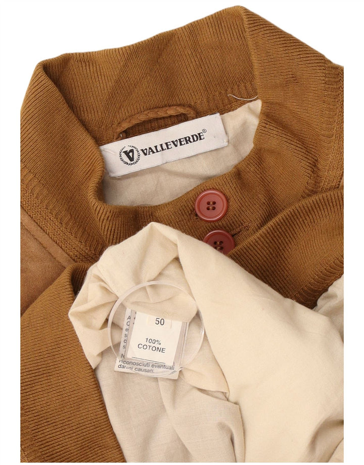 Valle Verde Blouson Bomber En Daim Homme IT 50 Grand Cuir Marron