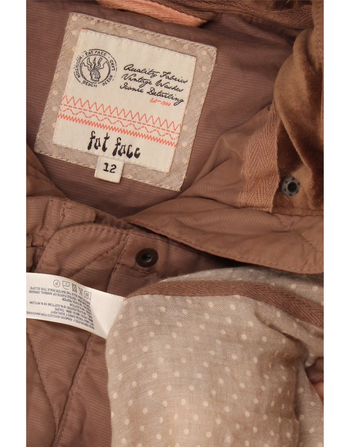 Fat Face Gilet rembourré à capuche pour femme UK 12 Marron moyen Polyester