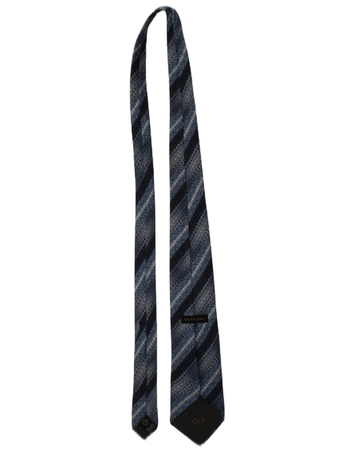 Valentino Cravate Homme Taille Unique Bleu Rayé Soie Designer