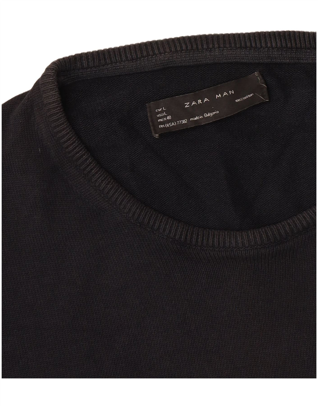 Zara Pull ras du cou pour homme, grand, noir