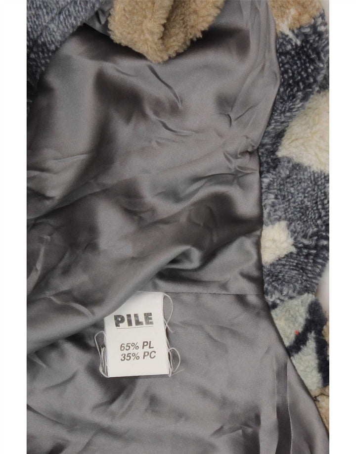 Verde Piu Veste Polaire Poncho Femme UK 12 Medium Multicolore Patchwork