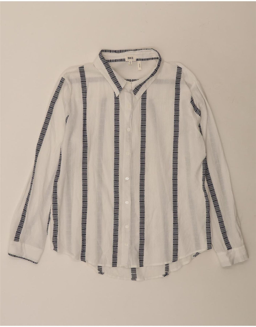 BKE Chemise Femme UK 16 Grand Coton Rayé Blanc