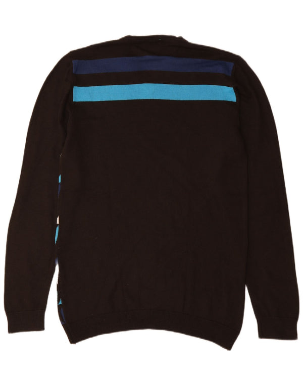 Energie Pull Homme Motif Abstrait Col V Pull 2XL Laine Multicolore