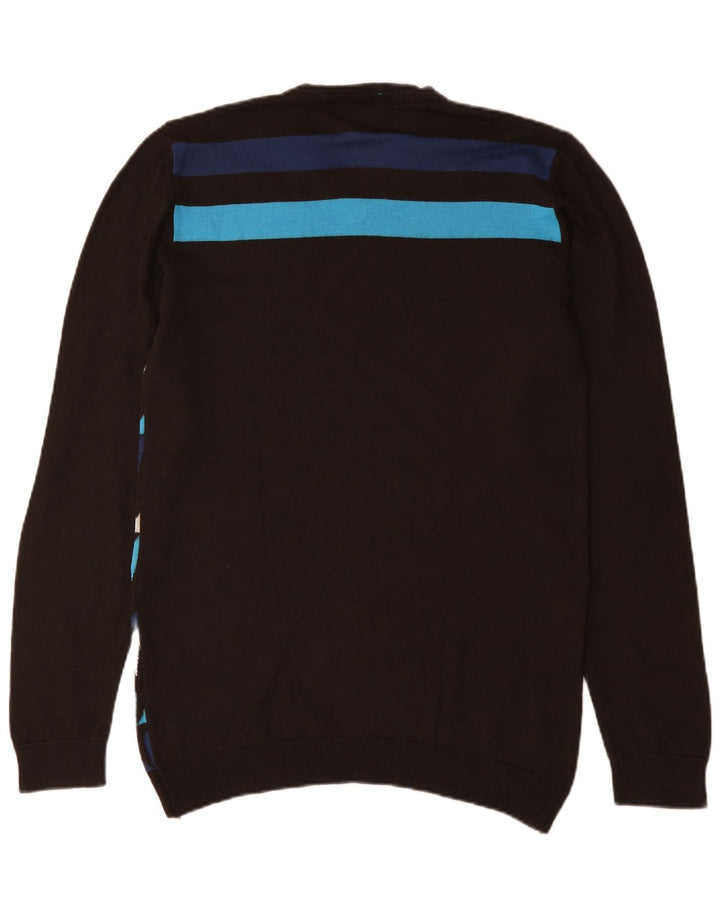 Energie Pull Homme Motif Abstrait Col V Pull 2XL Laine Multicolore