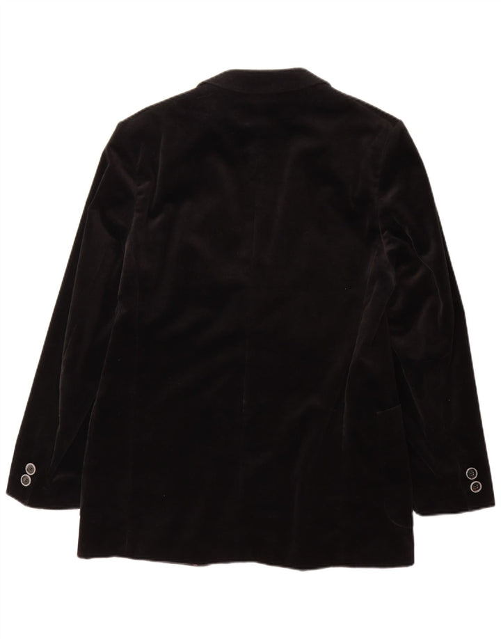 Jeunesse Veste blazer en velours à 2 boutons pour homme UK 38 en coton noir moyen