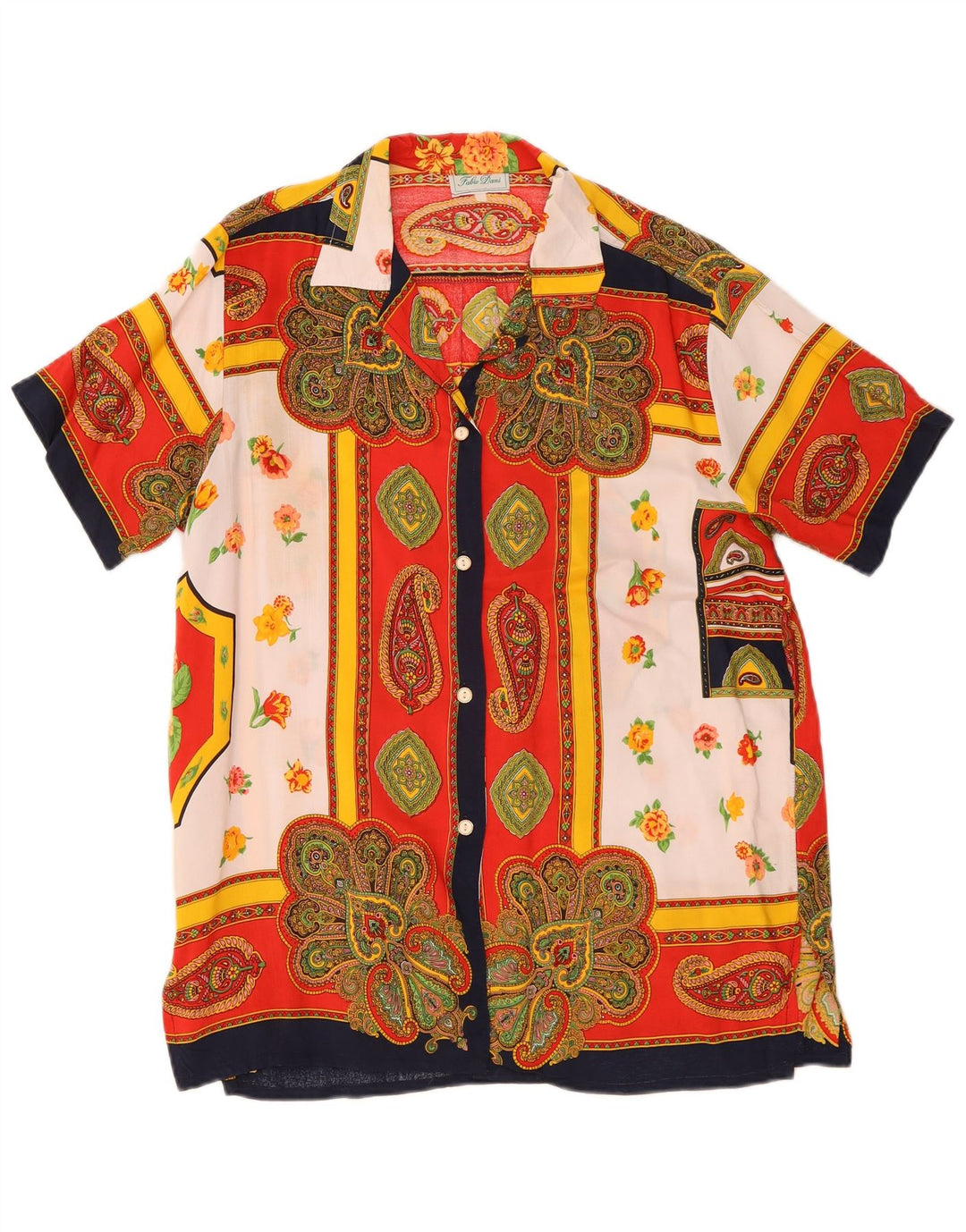 Fabio D Chemisier à motif abstrait pour femme UK 16 Large Multicolore