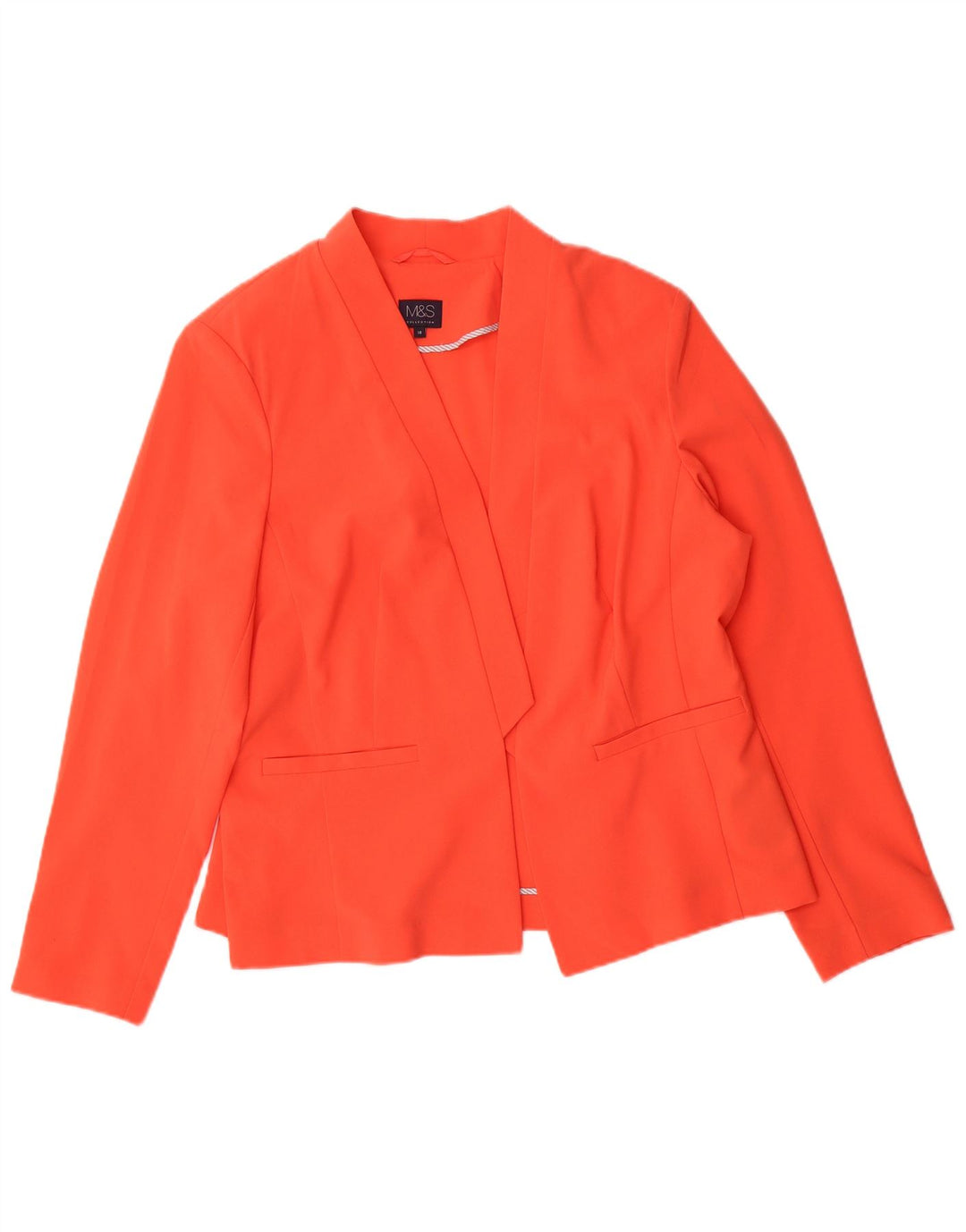 Marks & Spencer Veste blazer ouverte pour femme UK 18 XL Orange Polyester