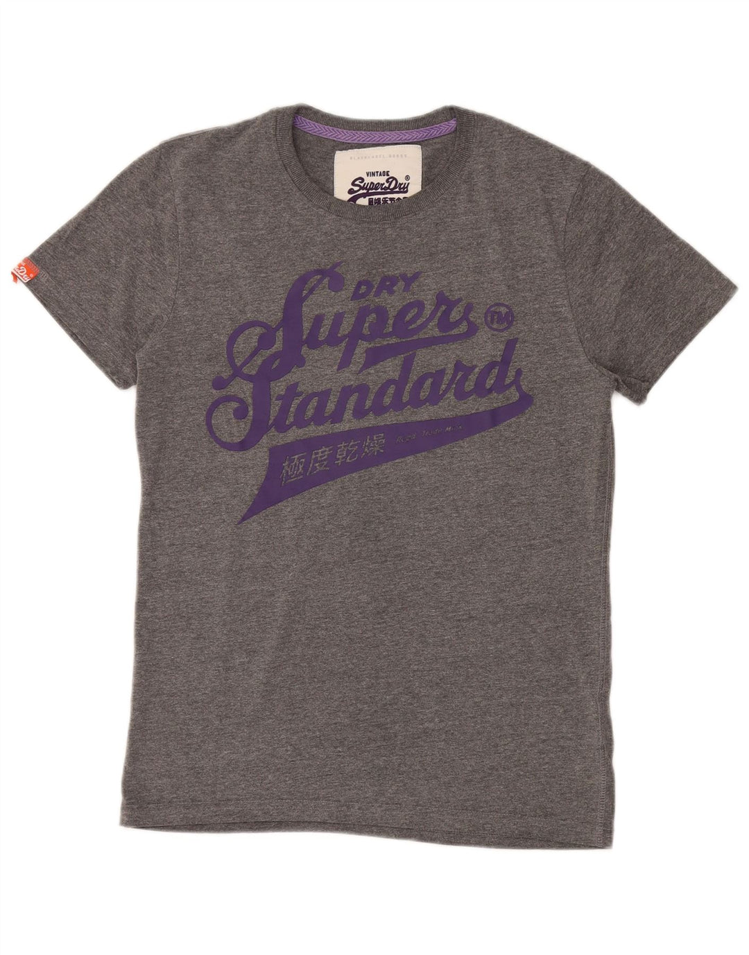Superdry T-Shirt Graphique Homme Gris Moyen Coton