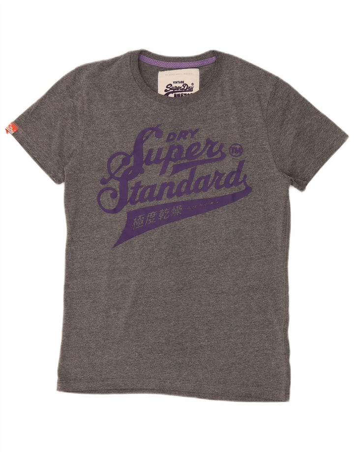 Superdry T-Shirt Graphique Homme Gris Moyen Coton