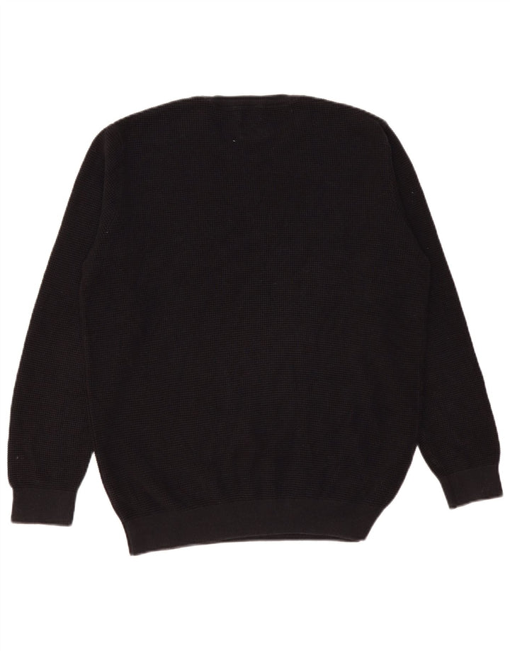Zara Pull à col rond pour homme en coton noir moyen