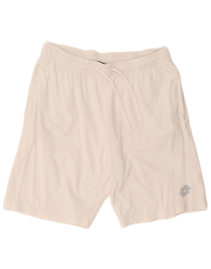 Lotto Short de Sport Homme Grand Blanc Coton