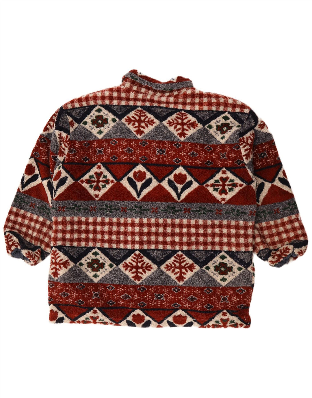 vintage Mens Fleece Jacket UK 44 2XL Multicolore Géométrique