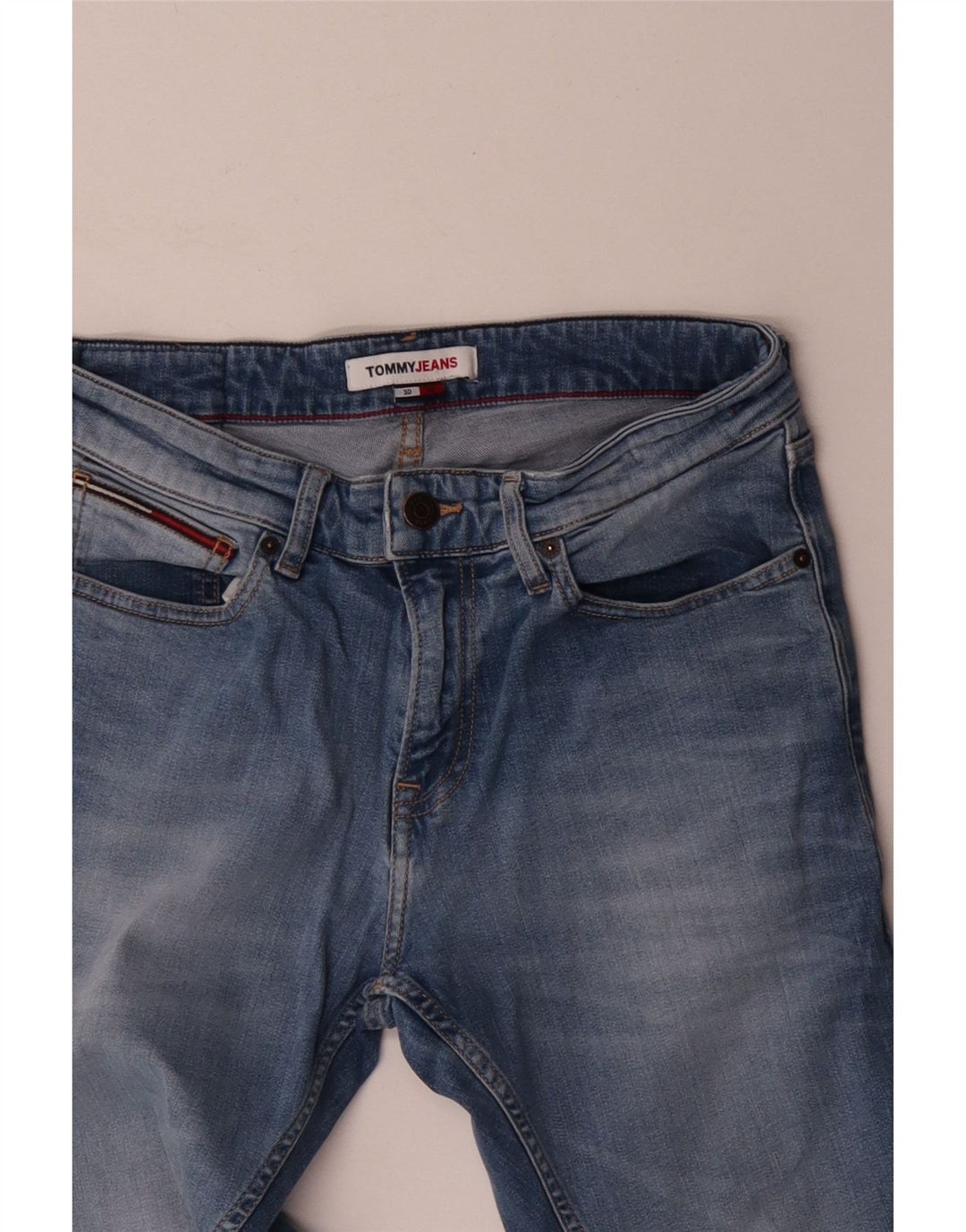 Tommy Hilfiger Jean Slim Homme W30 L30 Bleu Coton