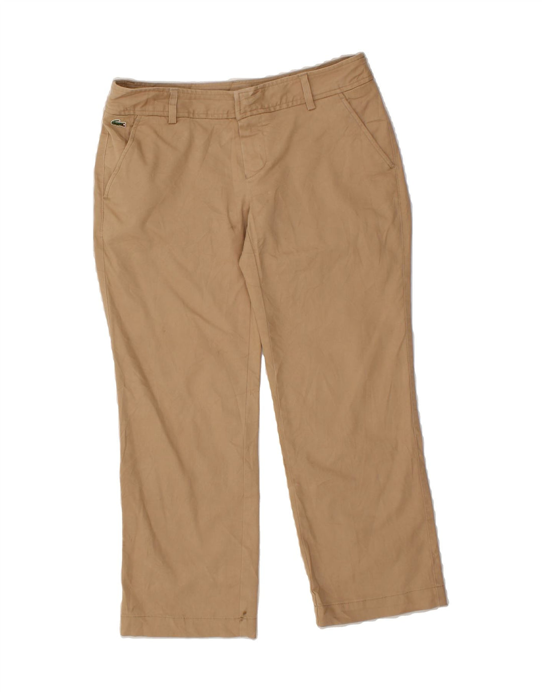 LACOSTE Womens Straight Cropped Trousers Size 38 Medium W32 L24  Beige Vintage Lacoste and Second-Hand Lacoste from Messina Hembry 