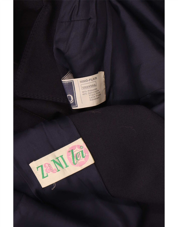 Trench-coat croisé vintage pour femme UK 44 Polyester bleu marine moyen