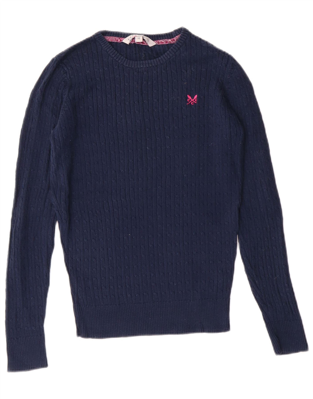 Crew Clothing Pull col bateau pour femme UK 10 Petit Bleu marine Classique