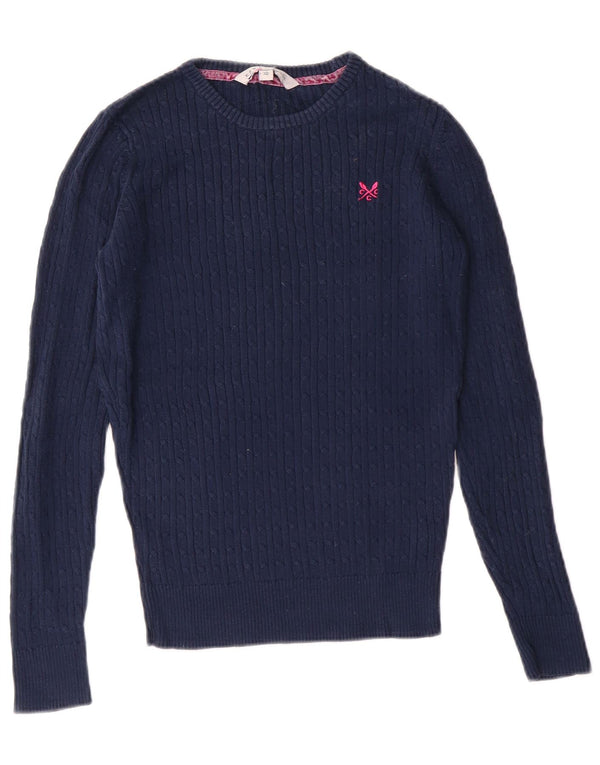 Crew Clothing Pull col bateau pour femme UK 10 Petit Bleu marine Classique