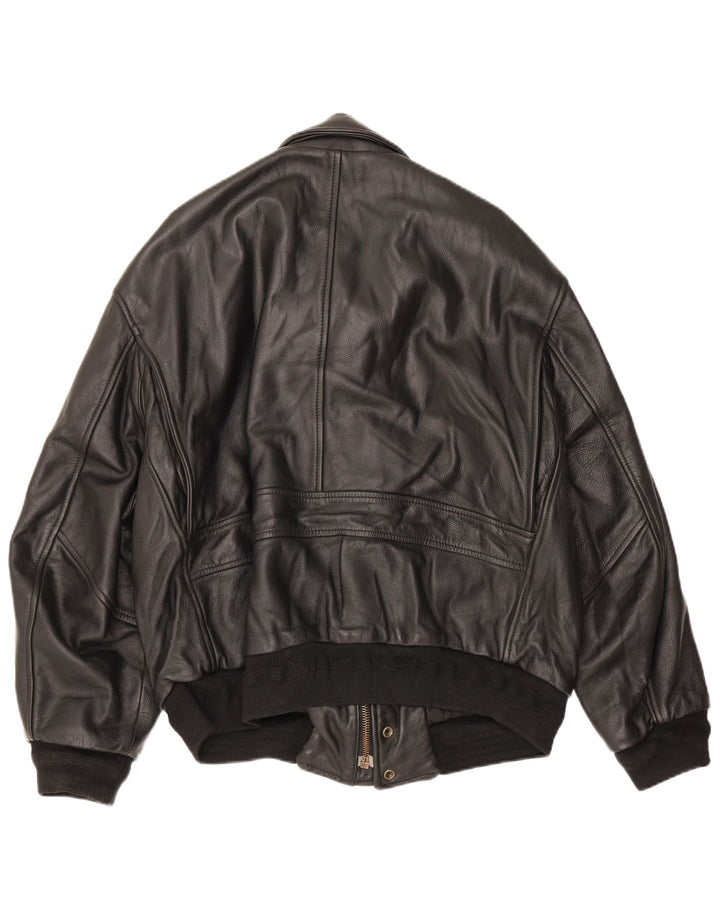 veste en cuir homme vintage UK 42 XL Noir