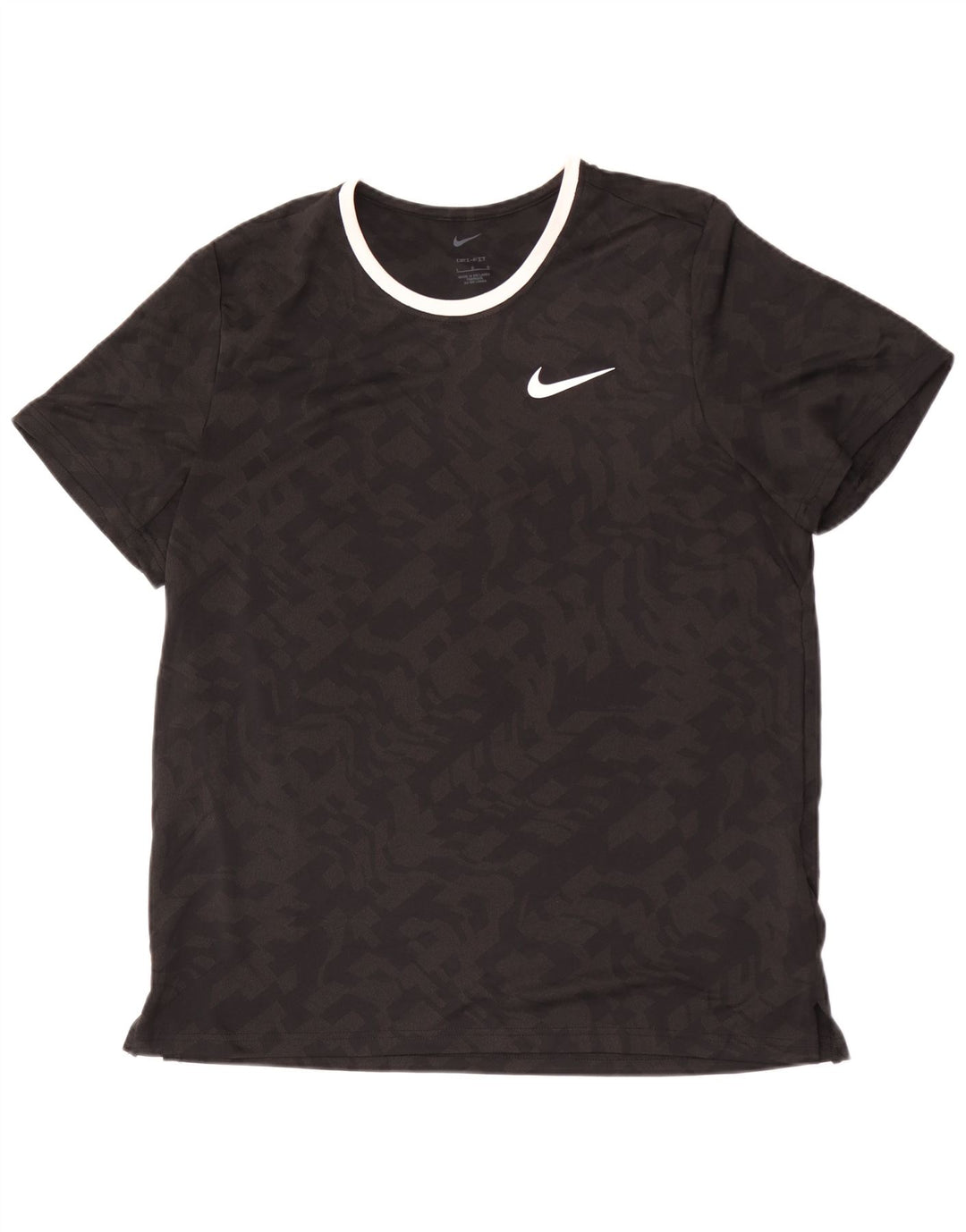 Nike Hommes Dri Fit T-Shirt Haut Large Noir Camouflage Polyester