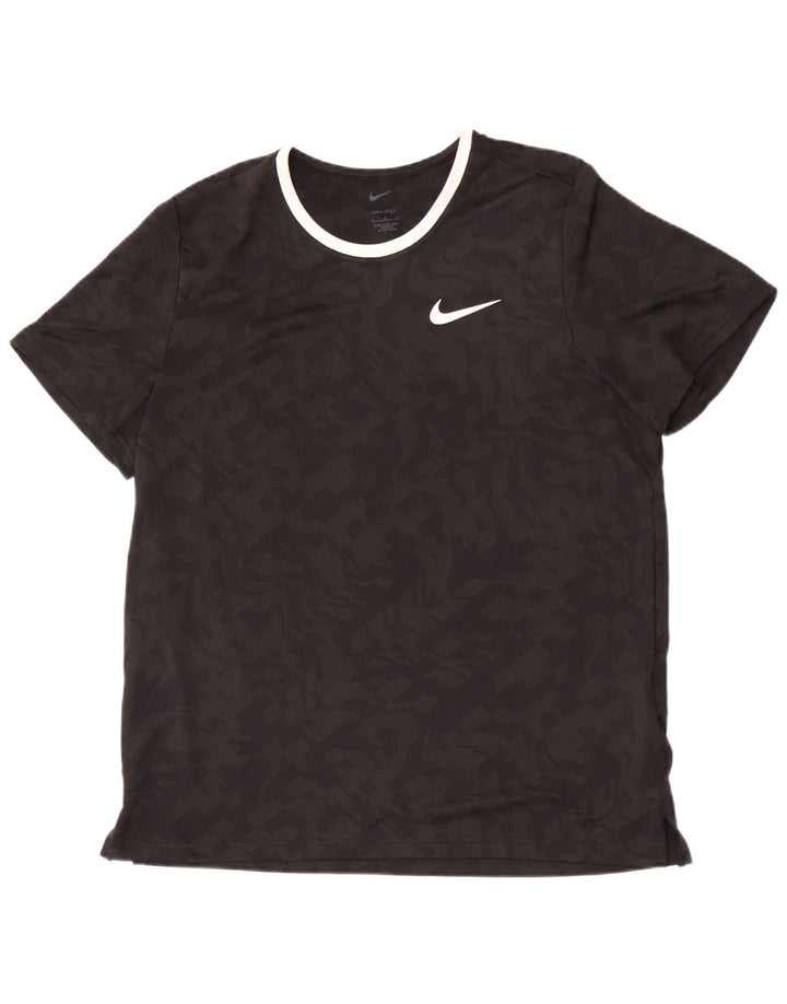 Nike Hommes Dri Fit T-Shirt Haut Large Noir Camouflage Polyester