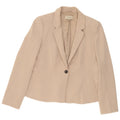 Hobbs Veste Blazer 1 Bouton Femme UK 16 Large Beige Polyester