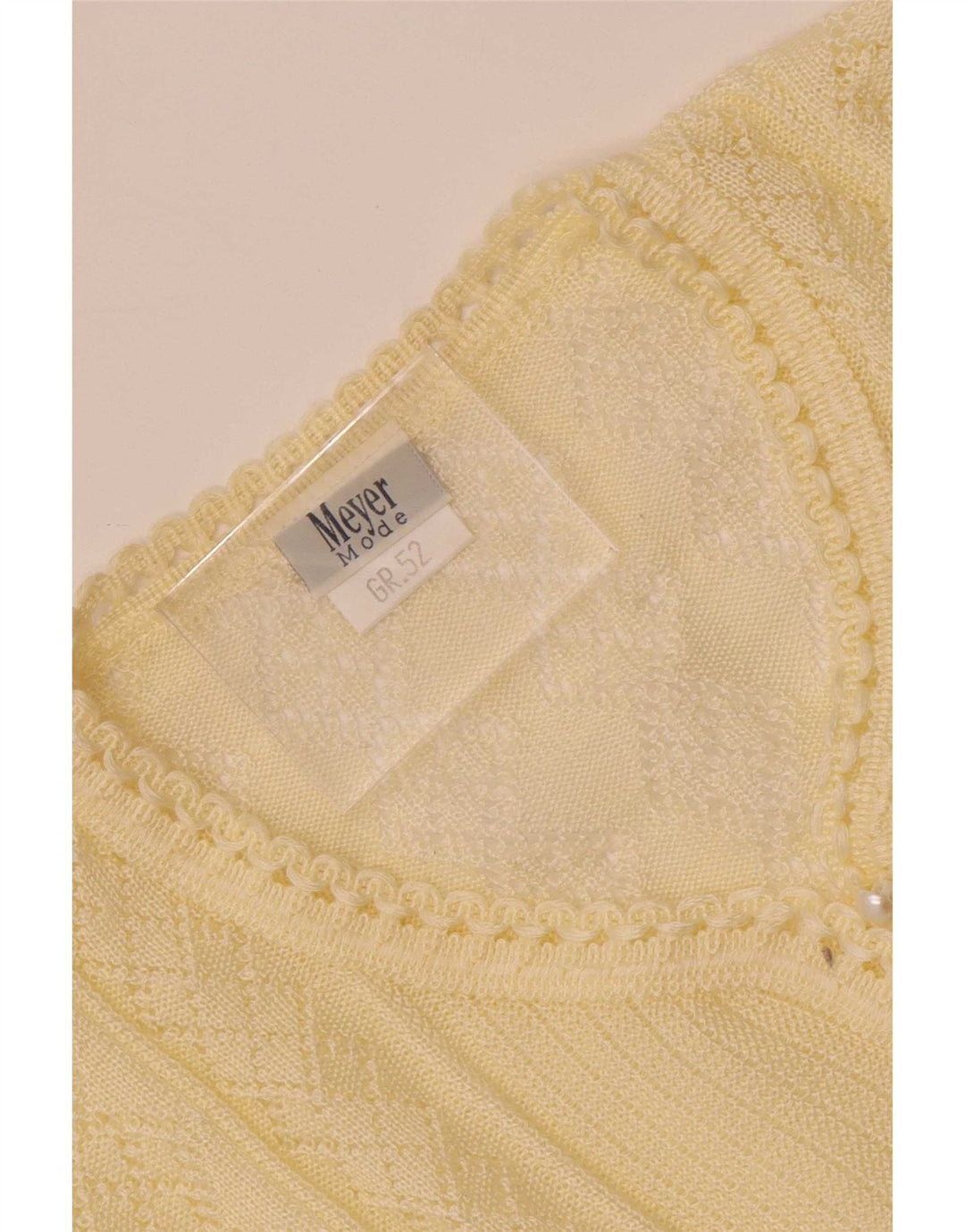 vintage Femme Tricot Blouse Top IT 52 2XL Off White Polyacrylique