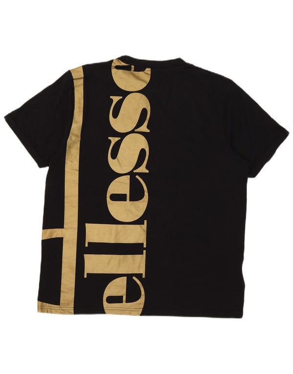 Ellesse T-Shirt Graphique Haut Noir Moyen Coton Homme