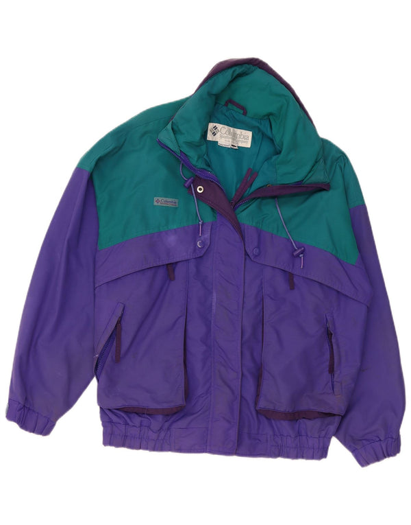 Columbia Veste coupe-vent surdimensionnée pour femme UK 16 Large Violet Colourblock
