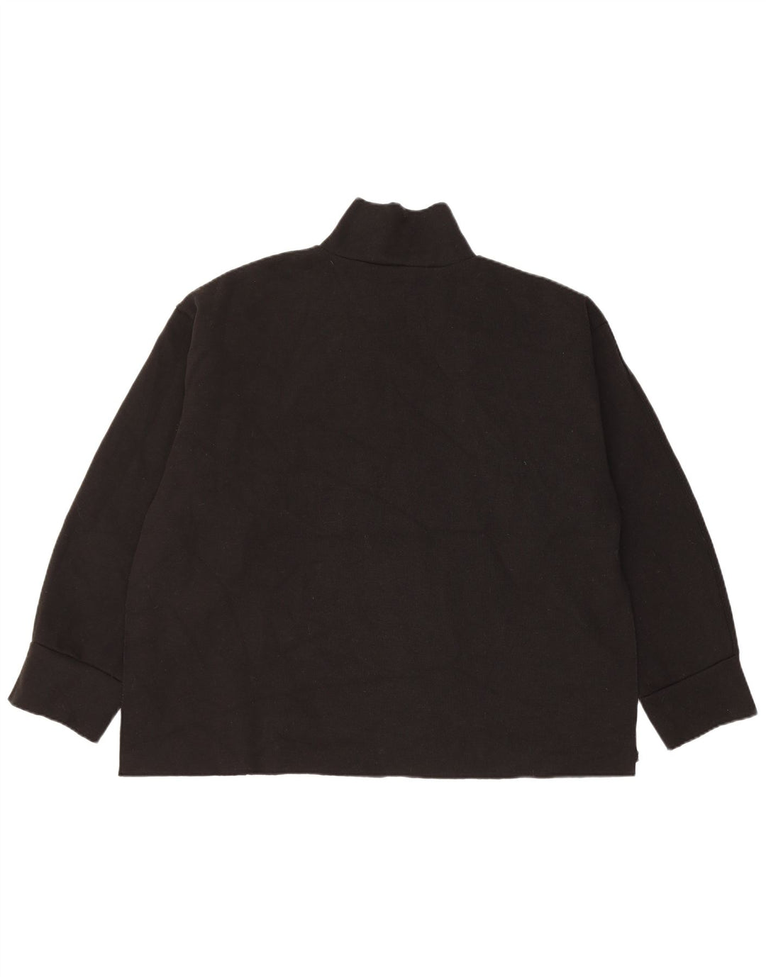 Zara Pull surdimensionné à col zippé pour femme UK 14 Polyester noir moyen