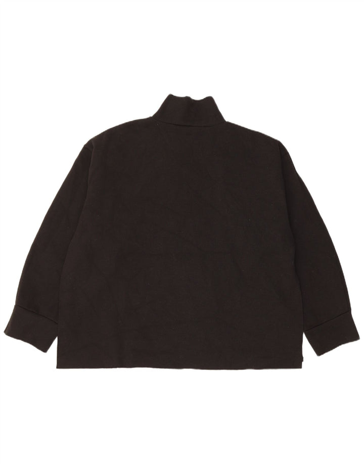 Zara Pull surdimensionné à col zippé pour femme UK 14 Polyester noir moyen