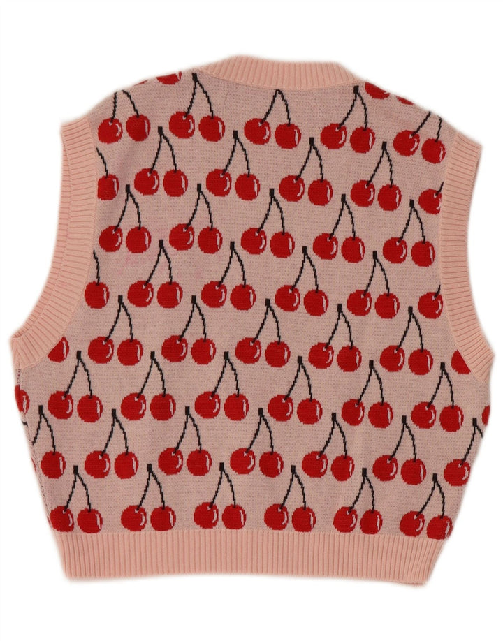 Benetton Débardeur court à motif abstrait pour femme UK 12 Rose moyen