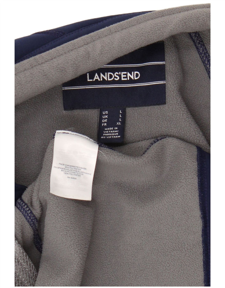 Lands End Veste de survêtement pour homme en polyester bleu marine Taille L