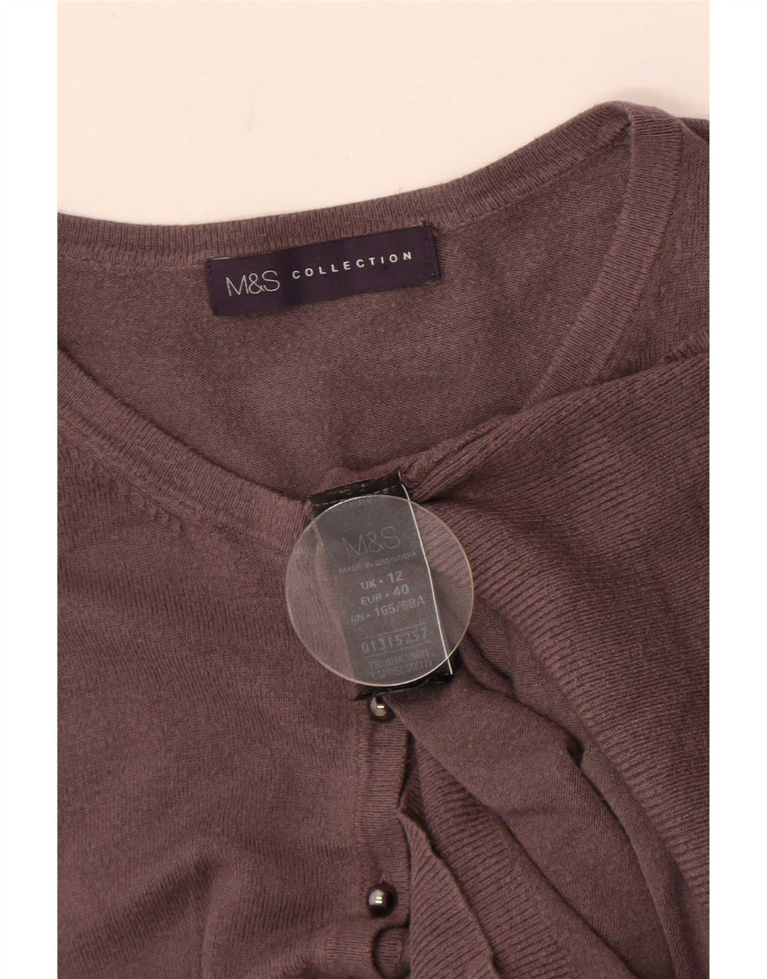 Marks & Spencer Cardigan pour femme en viscose gris moyen UK 42