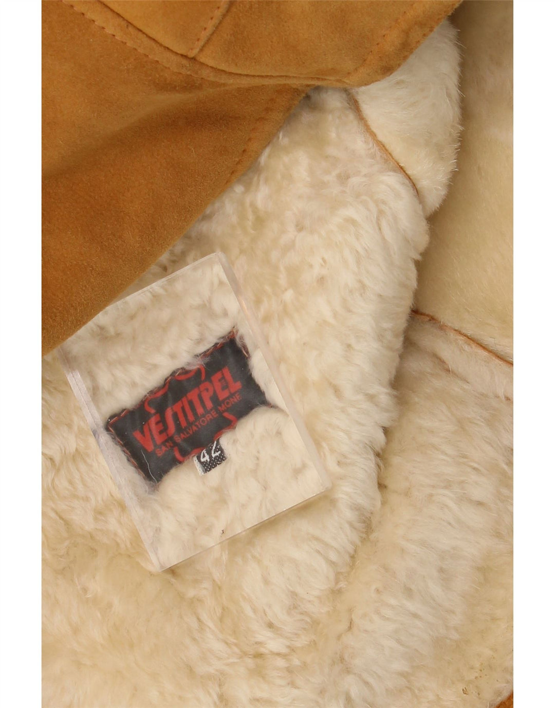 manteau en peau de mouton vintage femme EU 42 Grand Beige