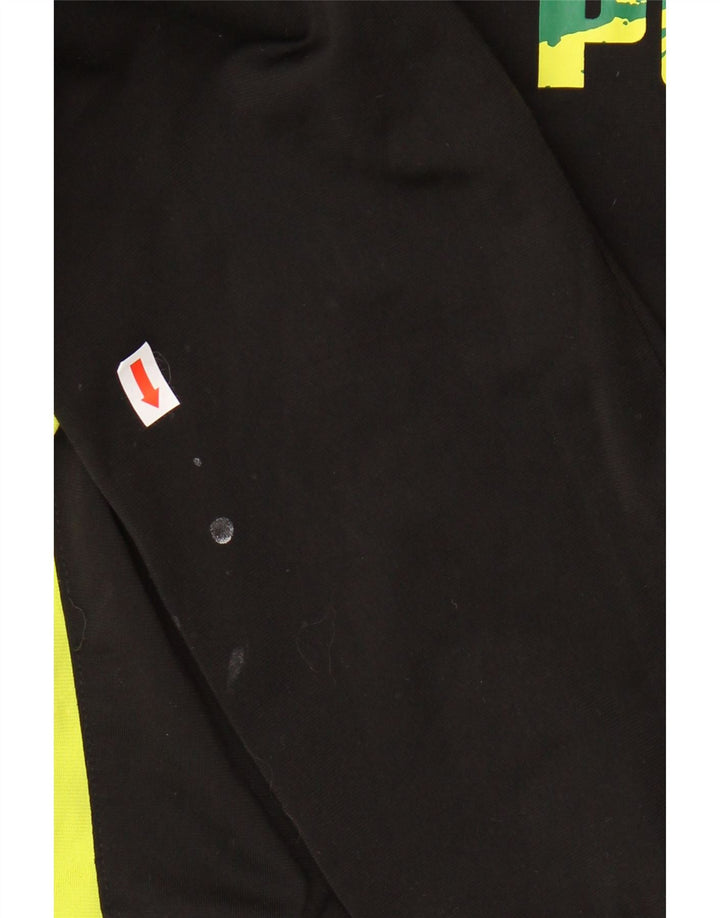 PUMA Boys Graphic Tracksuit Top Jacket 15-16 Years Black Colourblock