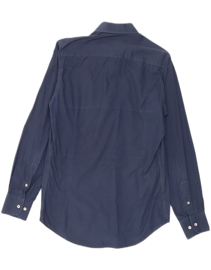Trussardi Chemise Homme Taille 39/40 Bleu Marine Moyen Coton