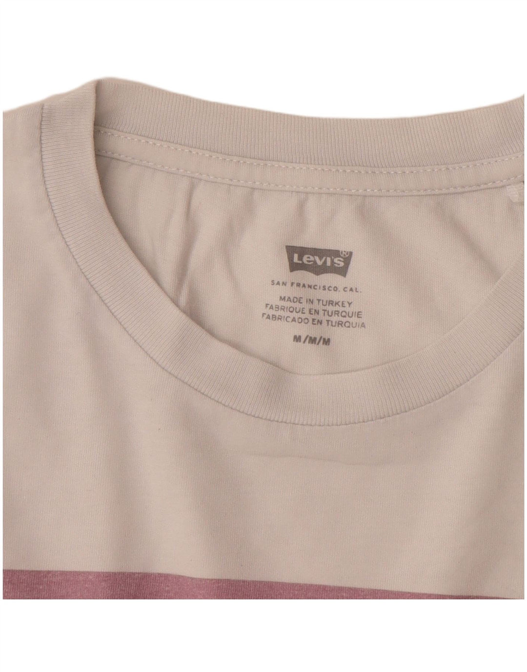 LEVI'S T-Shirt Graphique Femme UK 12 Coton Blanc Moyen