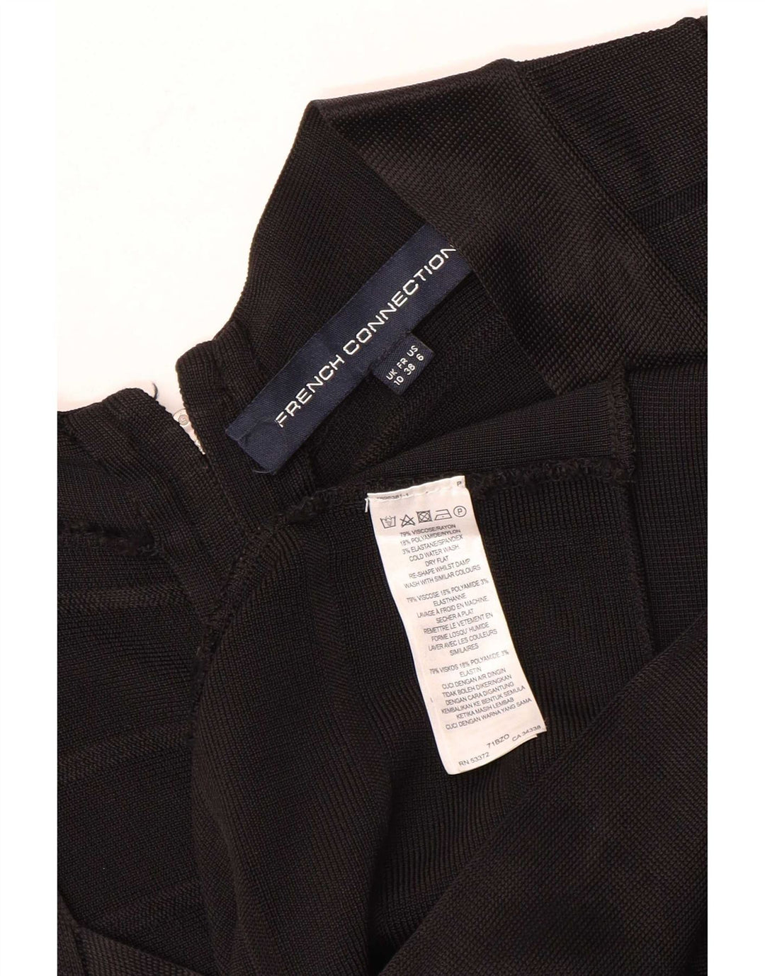 French Connection Robe fourreau pour femme UK 10 Small Noir Viscose