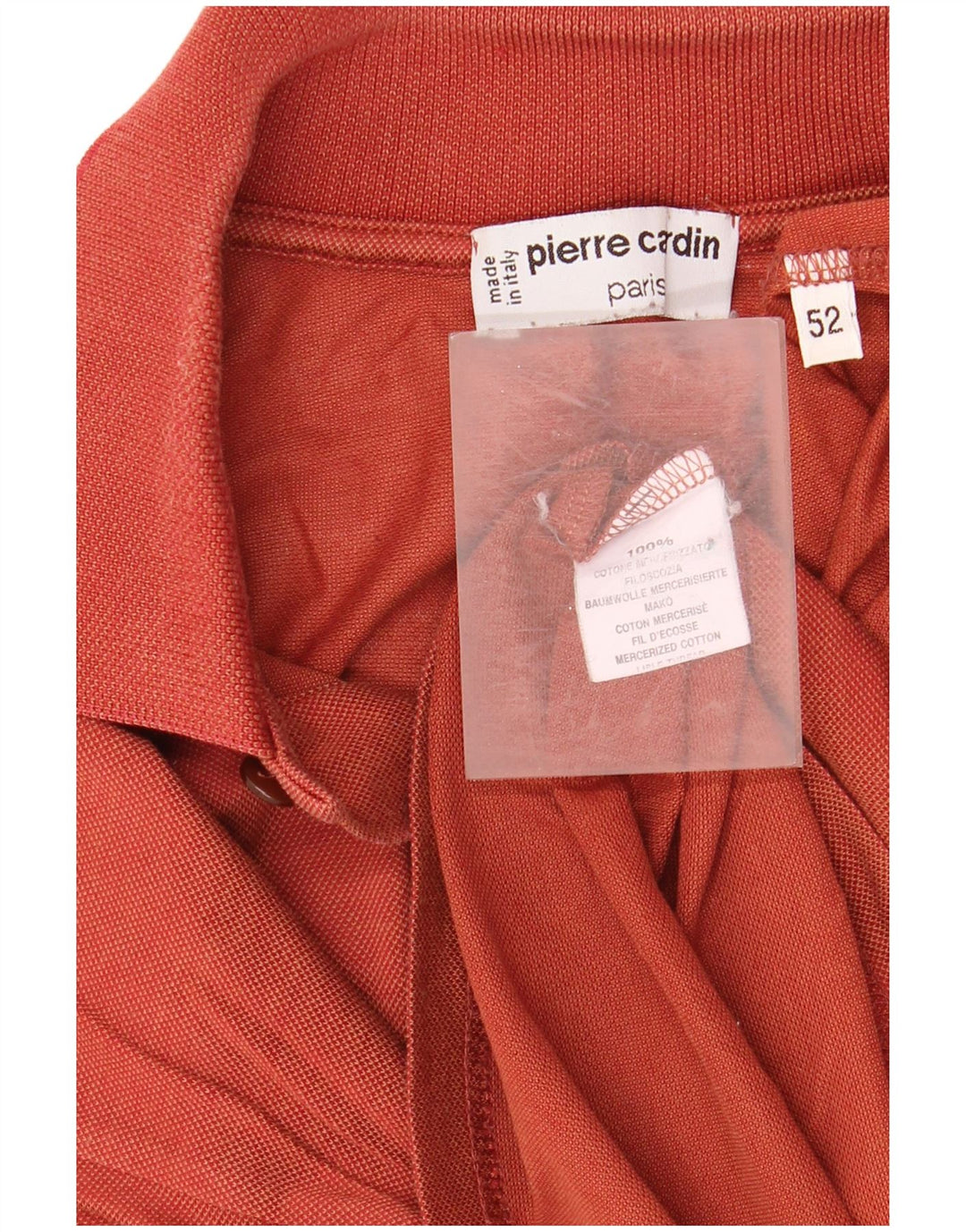 Pierre Cardin Polo Homme IT 52 Large Orange Coton