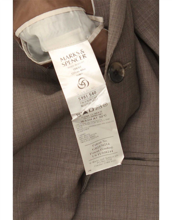 Marks & Spencer Veste blazer à 3 boutons pour homme UK 48 2XL Laine beige