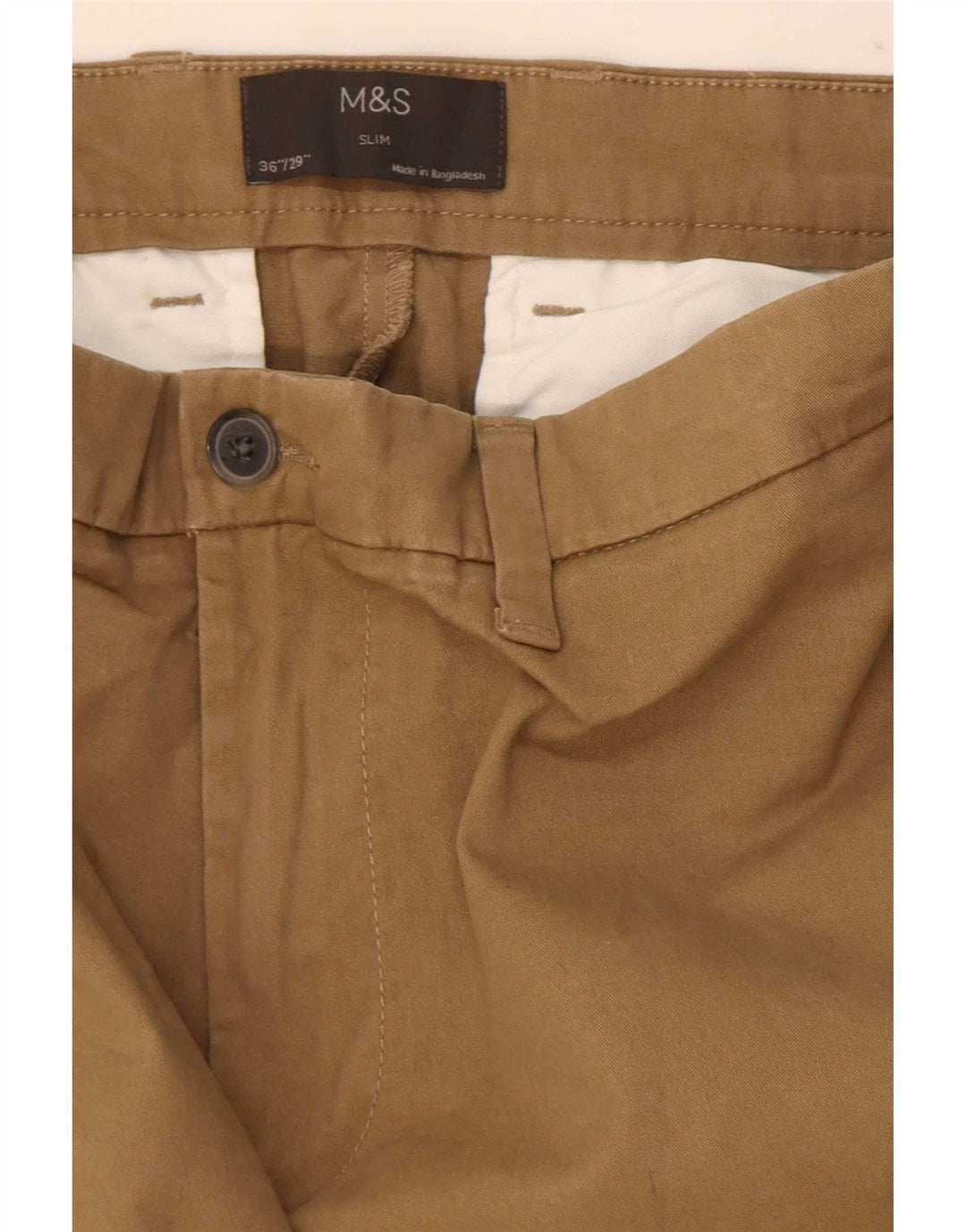 Marks & Spencer Pantalon Chino Slim Homme W36 L29 Marron