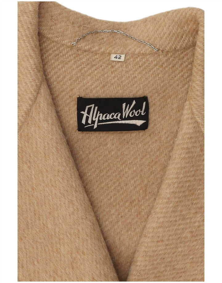 vintage Femme Double Breasted Coat IT 42 Laine d’Alpaga Beige Moyen