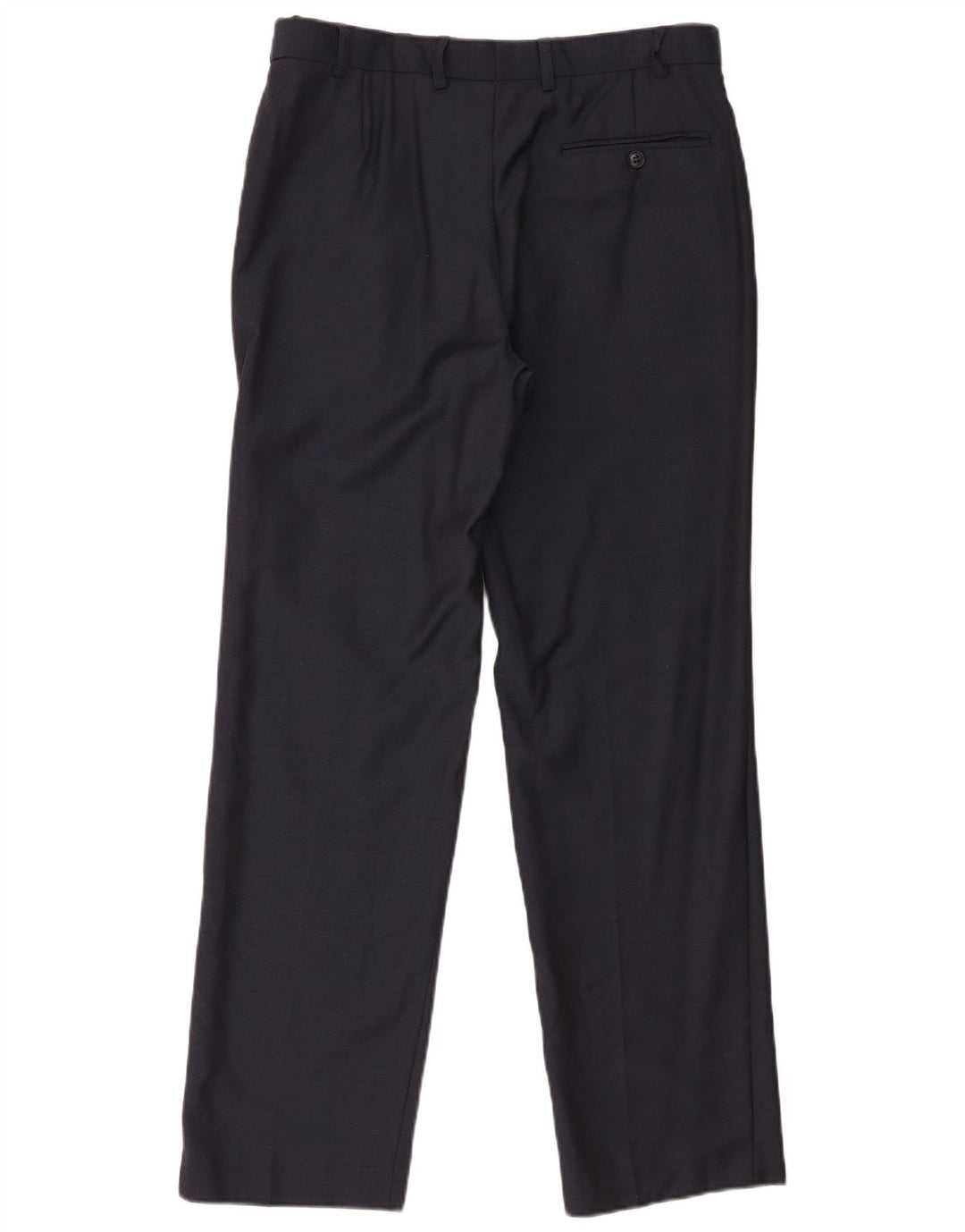 Marks & Spencer Pantalon de Costume Droit Homme W32 L31 Laine Bleu Marine
