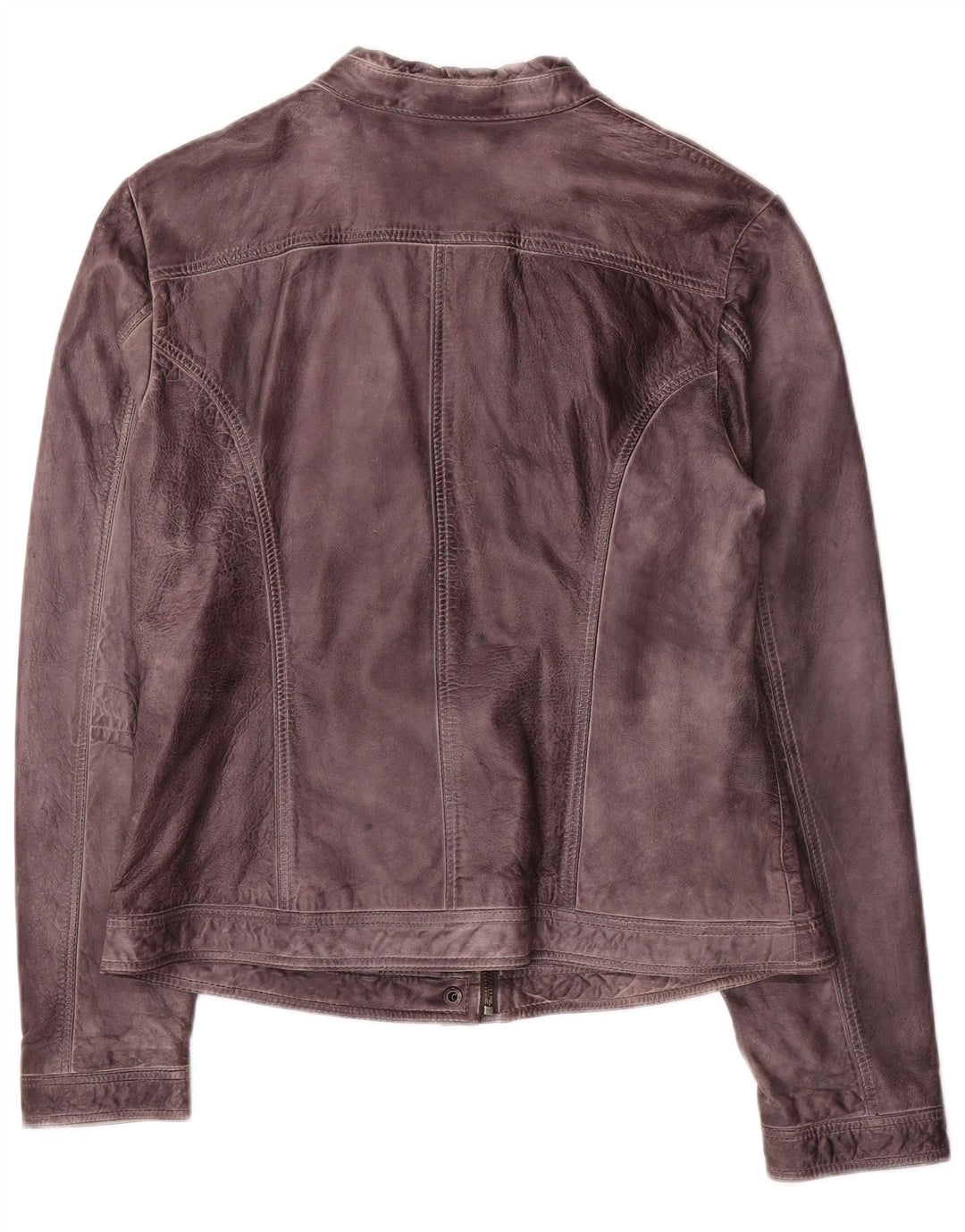 S.Oliver Veste de motard en cuir pour femme UK 16 Grand cuir violet