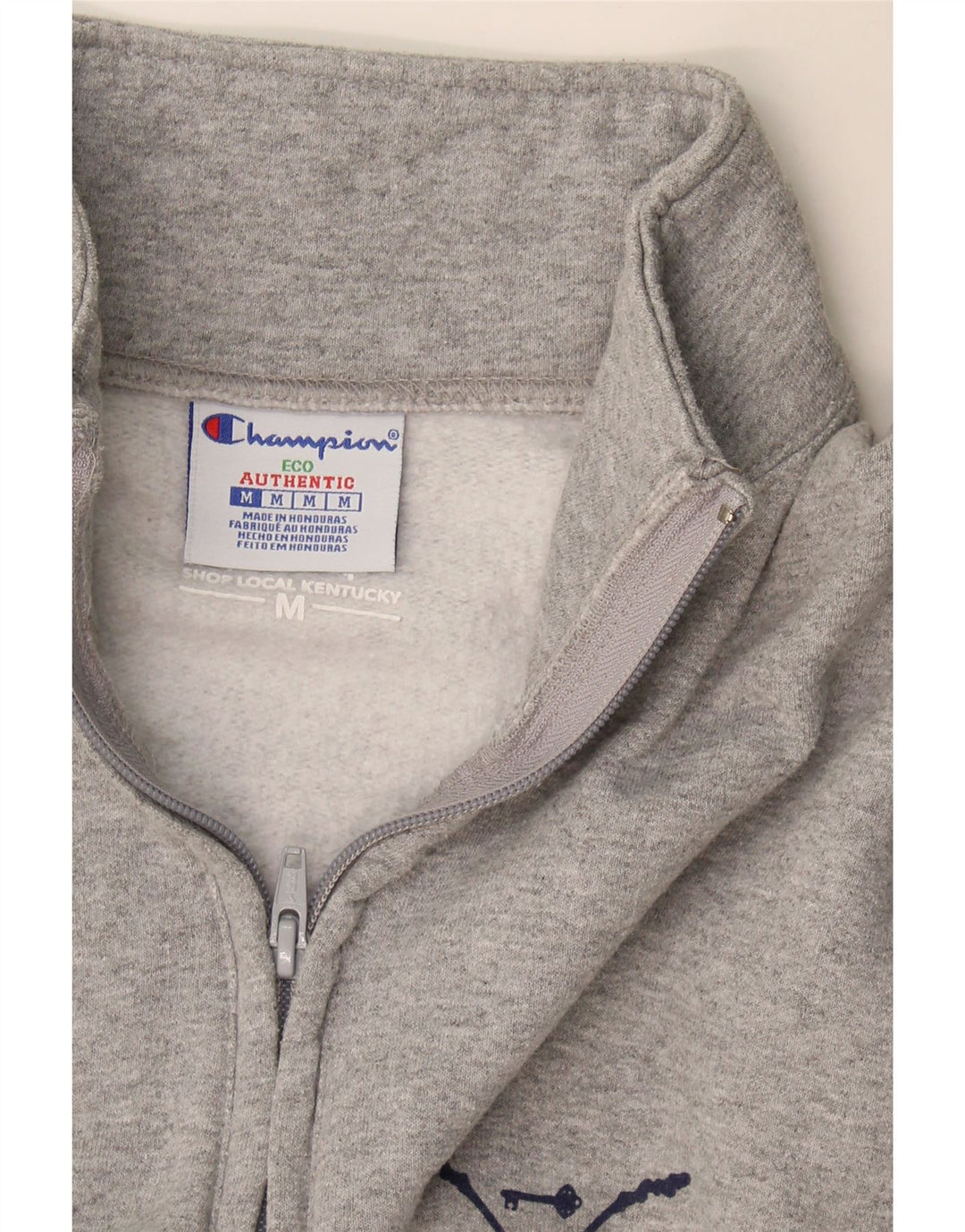 Champion Sweat-Shirt Col Zippé Homme Gris Moyen Coton