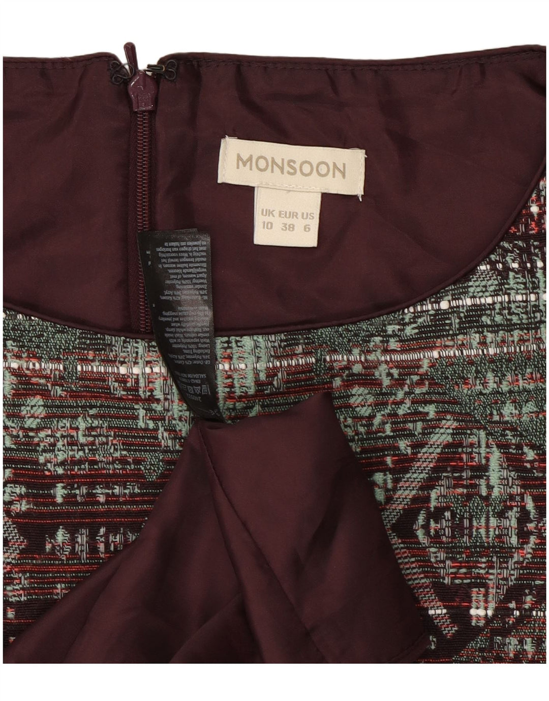 Monsoon Robe droite pour femme UK 10 Small Multicolore Géométrique